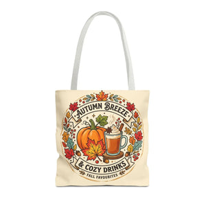 Autumn Breeze Tote Bag, Pumpkin & Cozy Drinks Fall Market - Bags
