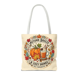 Autumn Breeze Tote Bag, Pumpkin & Cozy Drinks Fall Market - Bags