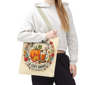 Autumn Breeze Tote Bag, Pumpkin & Cozy Drinks Fall Market - Bags