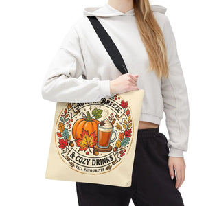 Autumn Breeze Tote Bag, Pumpkin & Cozy Drinks Fall Market - Bags
