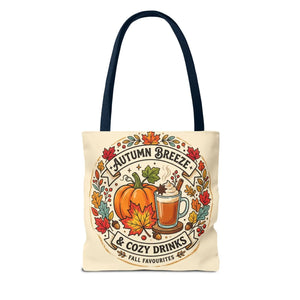 Autumn Breeze Tote Bag, Pumpkin & Cozy Drinks Fall Market - Bags