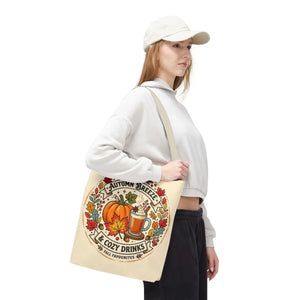 Autumn Breeze Tote Bag, Pumpkin & Cozy Drinks Fall Market - Bags