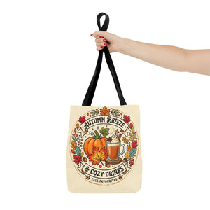 Autumn Breeze Tote Bag, Pumpkin & Cozy Drinks Fall Market - Bags