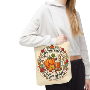 Autumn Breeze Tote Bag, Pumpkin & Cozy Drinks Fall Market - Bags