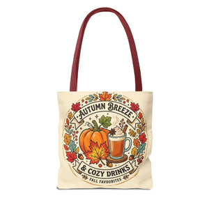 Autumn Breeze Tote Bag, Pumpkin & Cozy Drinks Fall Market - Bags