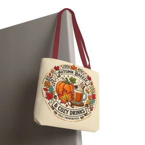 Autumn Breeze Tote Bag, Pumpkin & Cozy Drinks Fall Market - Bags
