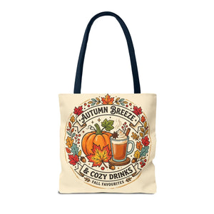 Autumn Breeze Tote Bag, Pumpkin & Cozy Drinks Fall Market - Bags