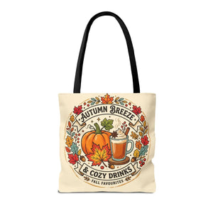Autumn Breeze Tote Bag, Pumpkin & Cozy Drinks Fall Market - Bags