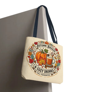 Autumn Breeze Tote Bag, Pumpkin & Cozy Drinks Fall Market - Bags