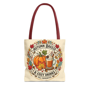 Autumn Breeze Tote Bag, Pumpkin & Cozy Drinks Fall Market - Bags