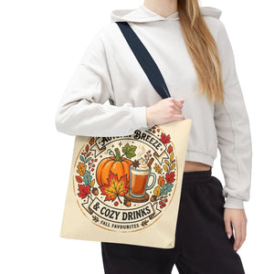 Autumn Breeze Tote Bag, Pumpkin & Cozy Drinks Fall Market - Bags