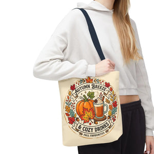 Autumn Breeze Tote Bag, Pumpkin & Cozy Drinks Fall Market - Bags