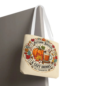 Autumn Breeze Tote Bag, Pumpkin & Cozy Drinks Fall Market - Bags