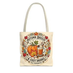 Autumn Breeze Tote Bag, Pumpkin & Cozy Drinks Fall Market - Bags