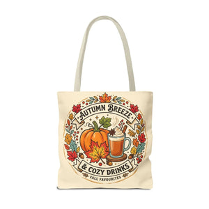 Autumn Breeze Tote Bag, Pumpkin & Cozy Drinks Fall Market - Bags