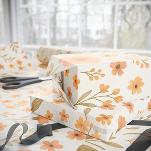 Vibrant Autumn Floral Wrapping Paper Eco Friendly Gift Wrap Dipaliz