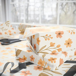 Vibrant Autumn Floral Wrapping Paper Eco Friendly Gift Wrap Dipaliz
