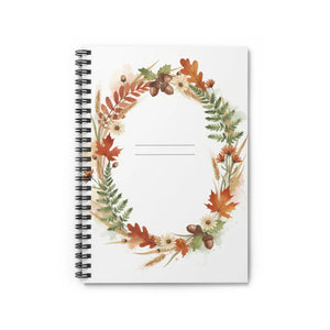 Autumn Floral Wreath Spiral Notebook - Fall Journal - Dipaliz - Journals