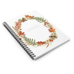 Autumn Floral Wreath Spiral Notebook - Fall Journal - Dipaliz - Journals