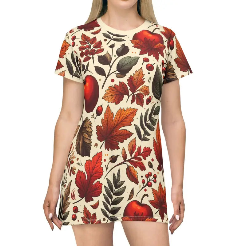 Fall in Love: Cozy Autumn Foliage Shirt Dress - Xs All Over Prints