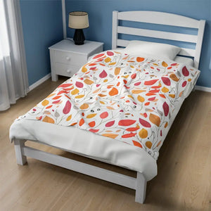 Colorful Fall Foliage Velveteen Plush Blanket - Cozy Fashion - Dipaliz - 50’’ × 60’’ - Blankets