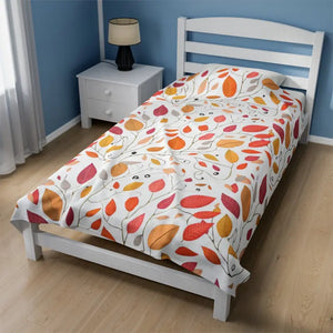 Colorful Fall Foliage Velveteen Plush Blanket - Cozy Fashion - Dipaliz - 60’’ × 80’’ - Blankets