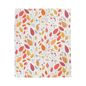 Colorful Fall Foliage Velveteen Plush Blanket - Cozy Fashion - Dipaliz - Blankets