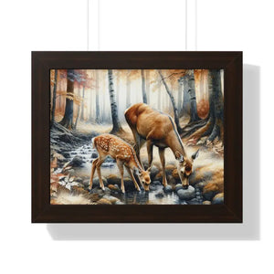 Autumn Forest Framed Poster - Peaceful Retreat Wall Art - Dipaliz - 14″ x 11″ / Walnut - Posters Prints & Visual Artwork