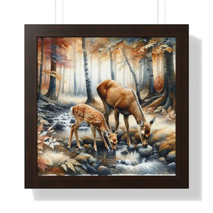 Autumn Forest Framed Poster - Peaceful Retreat Wall Art - Dipaliz - 16″ x / Walnut - Posters Prints & Visual Artwork