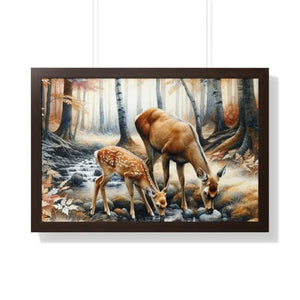 Autumn Forest Framed Poster - Peaceful Retreat Wall Art - Dipaliz - 30’’ x 20’’ / Walnut - Posters Prints & Visual