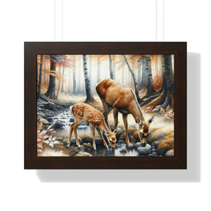 Autumn Forest Framed Poster - Peaceful Retreat Wall Art - Dipaliz - 16″ x 12″ / Walnut - Posters Prints & Visual Artwork