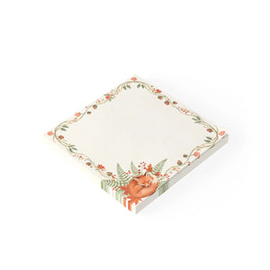 DipaliZ autumn fox note pad shown in the larger 4 by 4 inch square size