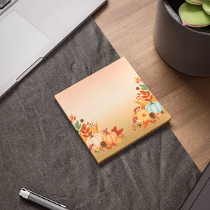 Autumn Harvest Note Pads - Fall Pumpkin Floral Design - Dipaliz - Paper Products