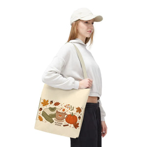Autumn Hygge Tote Bag, Cozy Pumpkin & Hot Cocoa Fall Shopper - Bags