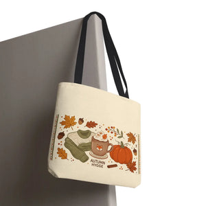 Autumn Hygge Tote Bag, Cozy Pumpkin & Hot Cocoa Fall Shopper - Bags