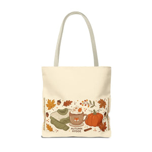 Autumn Hygge Tote Bag, Cozy Pumpkin & Hot Cocoa Fall Shopper - Bags