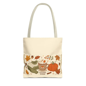 Autumn Hygge Tote Bag, Cozy Pumpkin & Hot Cocoa Fall Shopper - Bags
