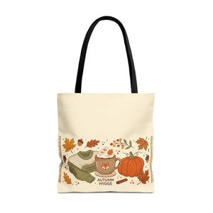 Autumn Hygge Tote Bag, Cozy Pumpkin & Hot Cocoa Fall Shopper - Bags