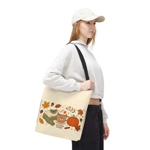 Autumn Hygge Tote Bag, Cozy Pumpkin & Hot Cocoa Fall Shopper - Bags