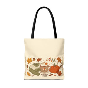 Autumn Hygge Tote Bag, Cozy Pumpkin & Hot Cocoa Fall Shopper - Bags