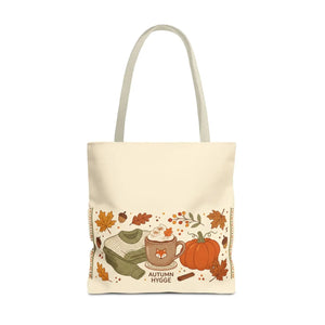 Autumn Hygge Tote Bag, Cozy Pumpkin & Hot Cocoa Fall Shopper - Bags