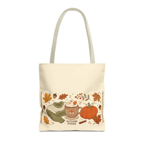 Autumn Hygge Tote Bag, Cozy Pumpkin & Hot Cocoa Fall Shopper - Bags