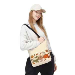Autumn Hygge Tote Bag, Cozy Pumpkin & Hot Cocoa Fall Shopper - Bags