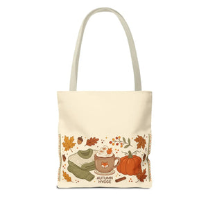 Autumn Hygge Tote Bag, Cozy Pumpkin & Hot Cocoa Fall Shopper - Bags
