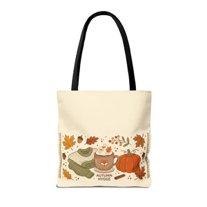 Autumn Hygge Tote Bag, Cozy Pumpkin & Hot Cocoa Fall Shopper - Bags