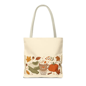 Autumn Hygge Tote Bag, Cozy Pumpkin & Hot Cocoa Fall Shopper - Bags