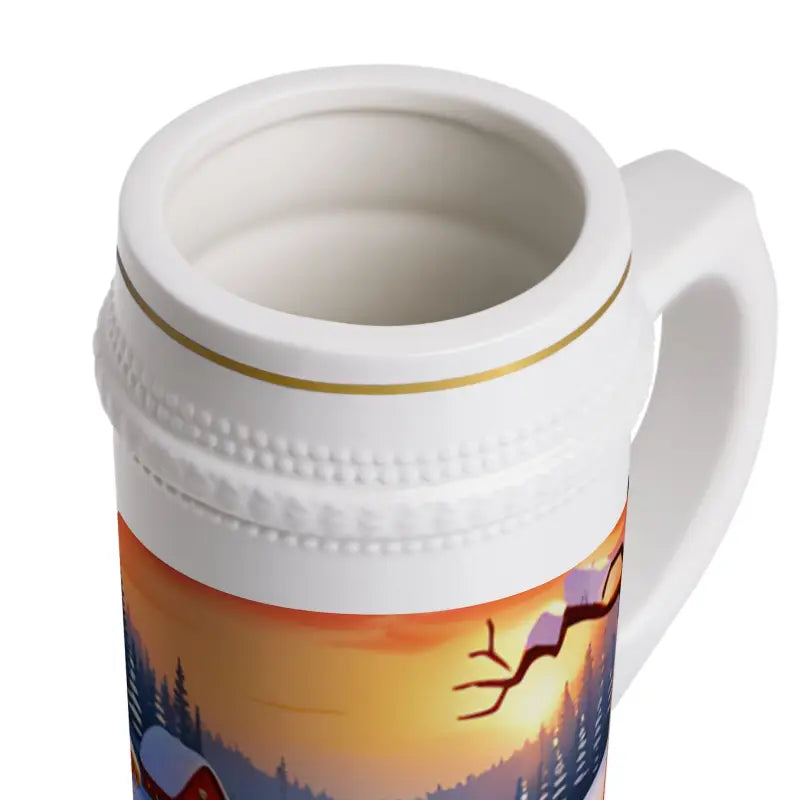 Autumn Landscape Beer Stein Mug for a Cozy Drink Experience - 22oz