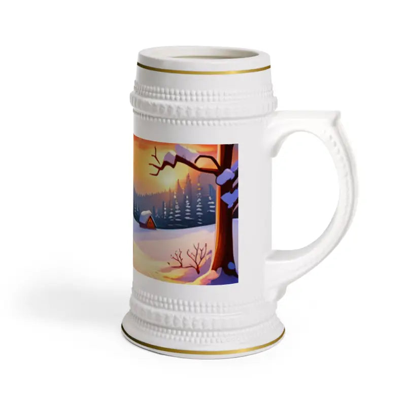 Autumn Landscape Beer Stein Mug for a Cozy Drink Experience - 22oz