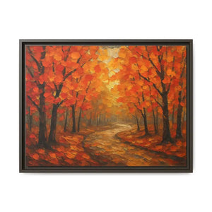 Autumn Landscape Canvas Print - Cozy Fall Glow Forest Art - Dipaliz - 24″ x 18″ (horizontal) / Espresso / 1.25’’