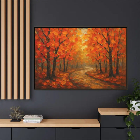 Autumn Landscape Canvas - Cozy Fall Glow | Dipaliz - 60’’ x 40’’ (horizontal) / Espresso / 1.25’’ - Prints